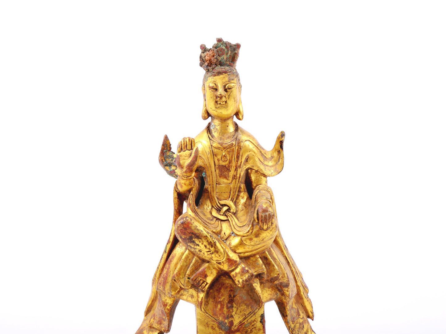 A sacred gilt bronze statue of Bodhisattva