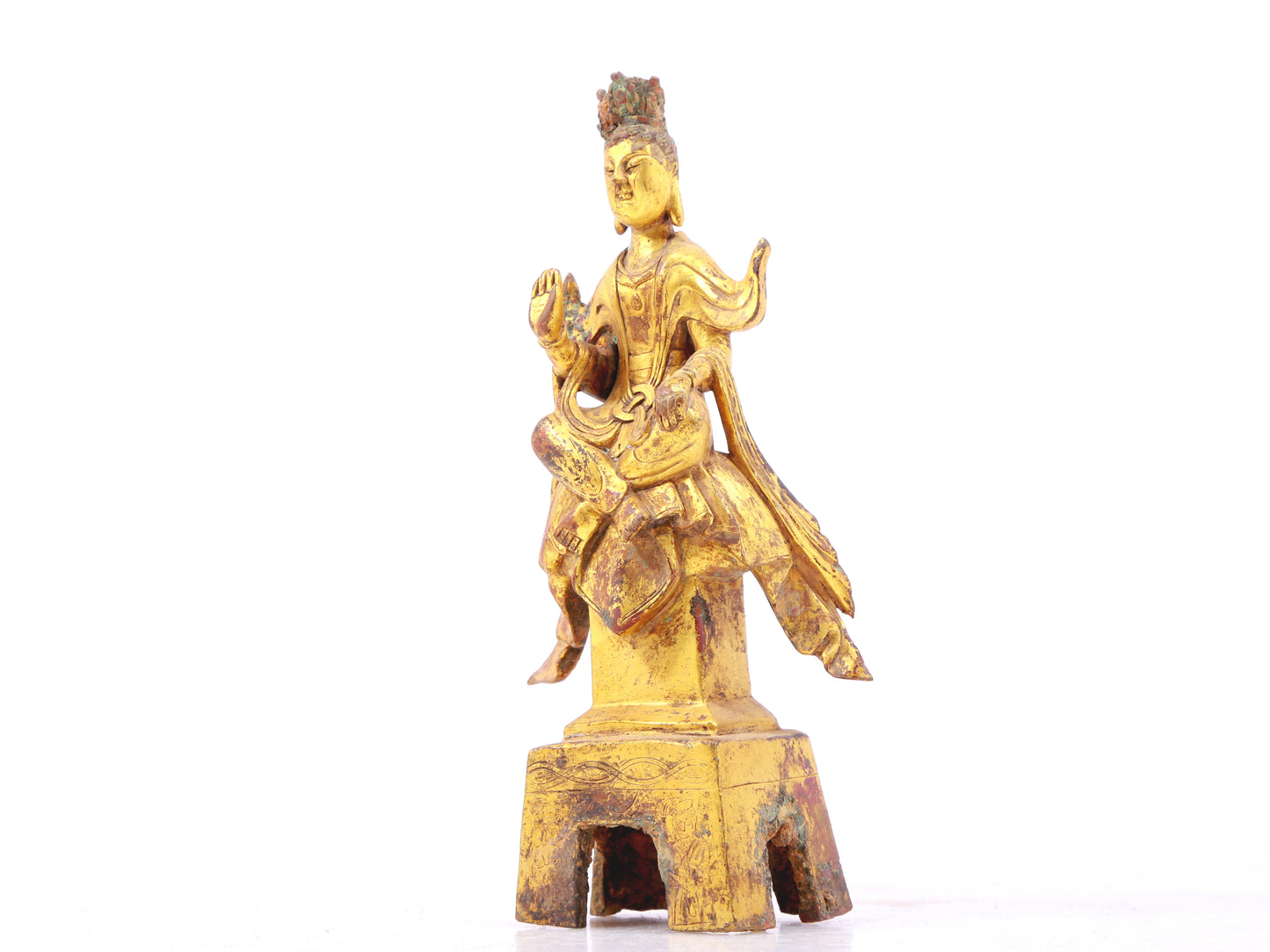 A sacred gilt bronze statue of Bodhisattva