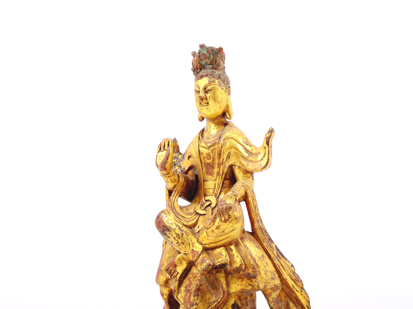 A sacred gilt bronze statue of Bodhisattva