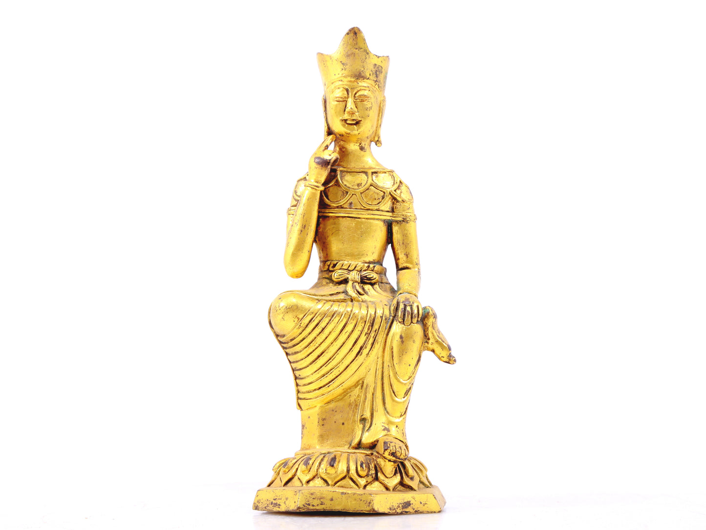 A sacred gilt bronze statue of Bodhisattva,