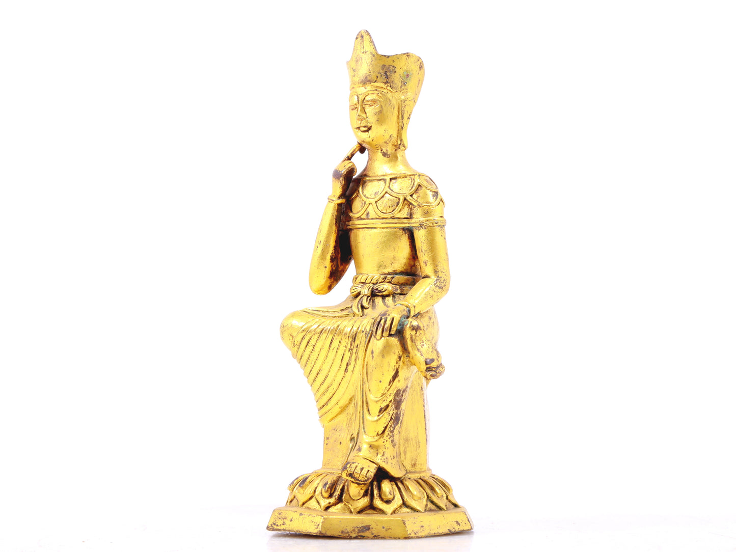 A sacred gilt bronze statue of Bodhisattva,