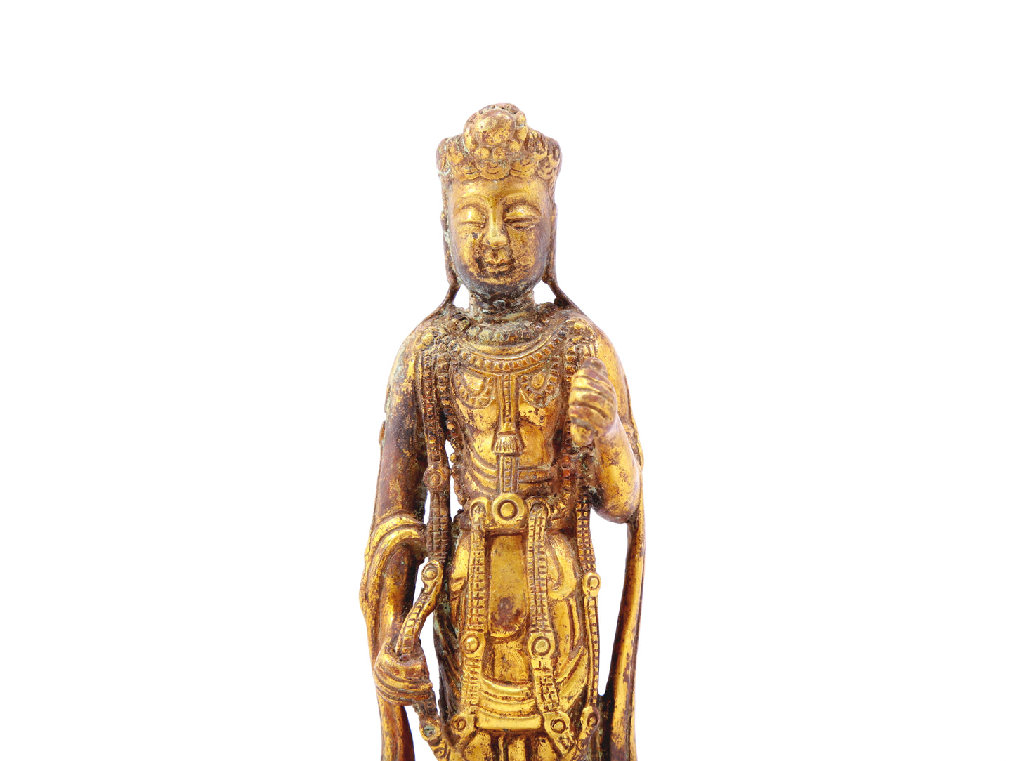 A sacred gilt bronze statue of Bodhisattva