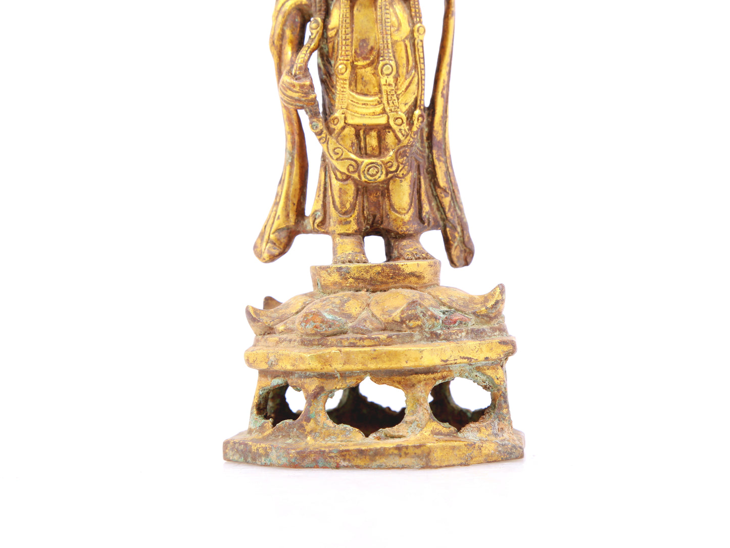 A sacred gilt bronze statue of Bodhisattva