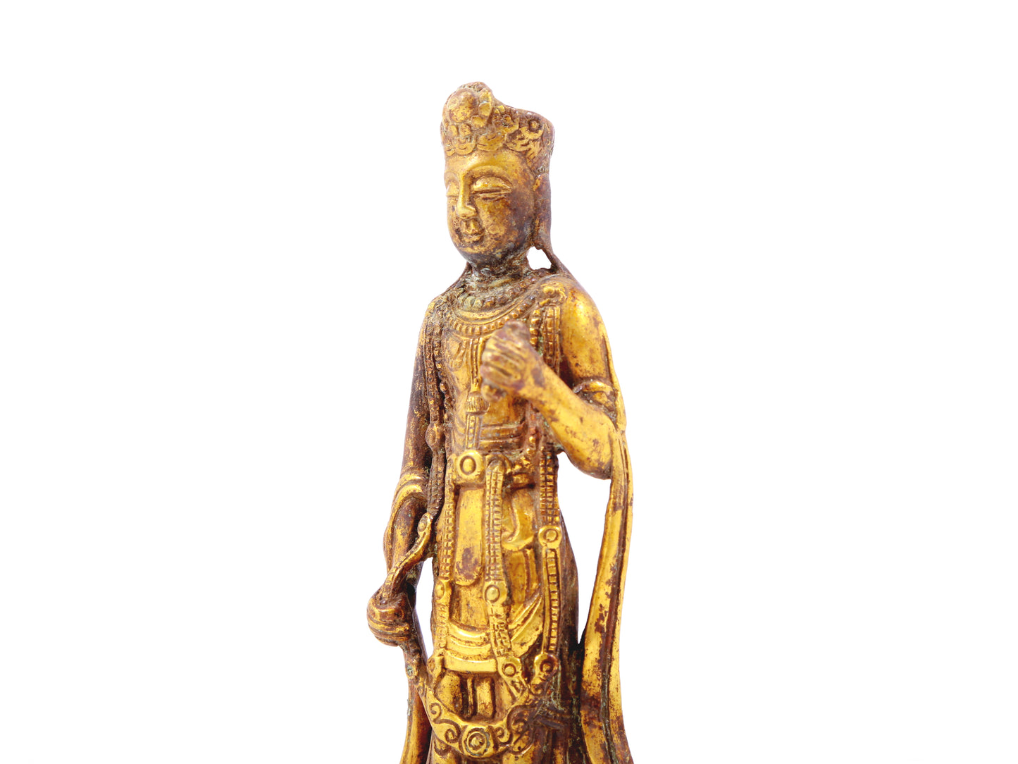 A sacred gilt bronze statue of Bodhisattva