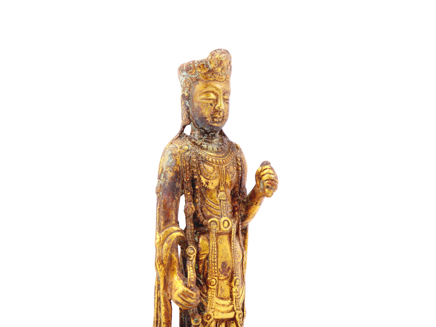 A sacred gilt bronze statue of Bodhisattva