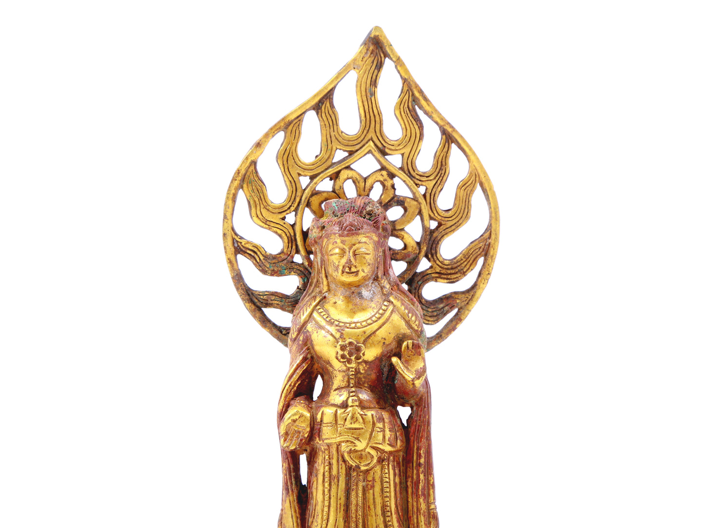 A sacred gilt bronze statue of Bodhisattva