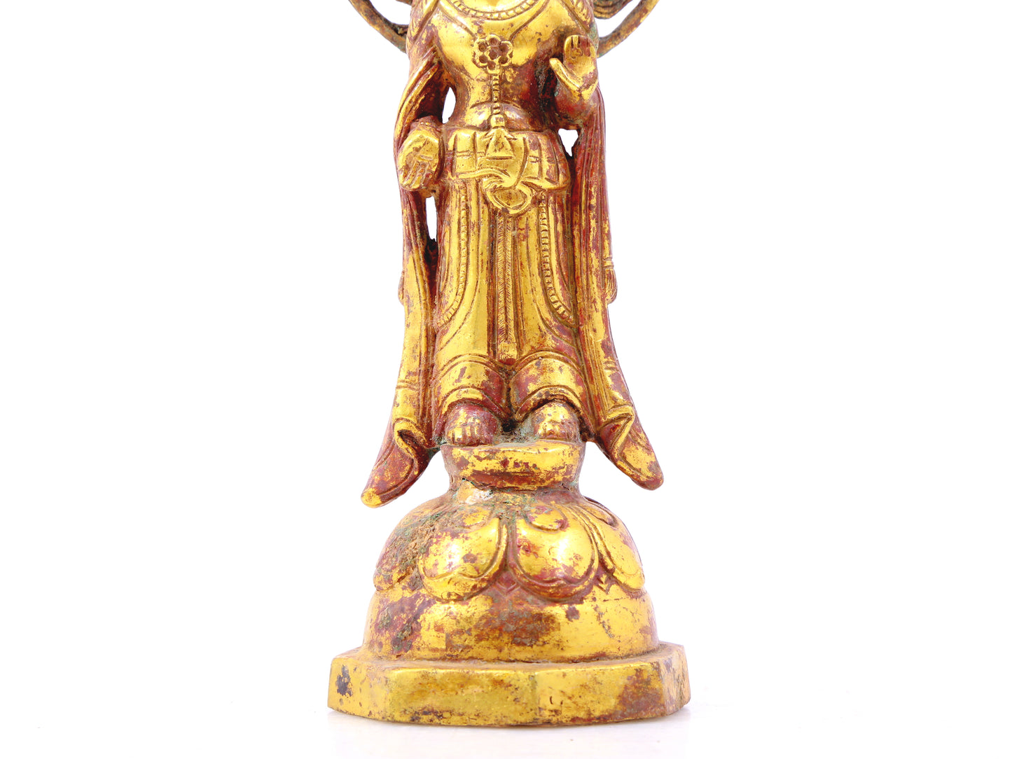 A sacred gilt bronze statue of Bodhisattva