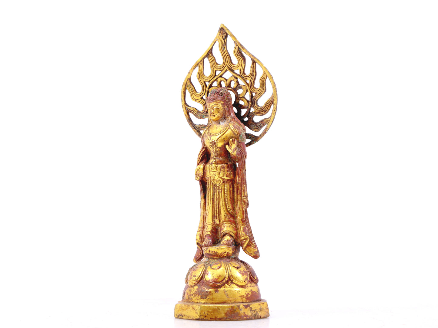 A sacred gilt bronze statue of Bodhisattva