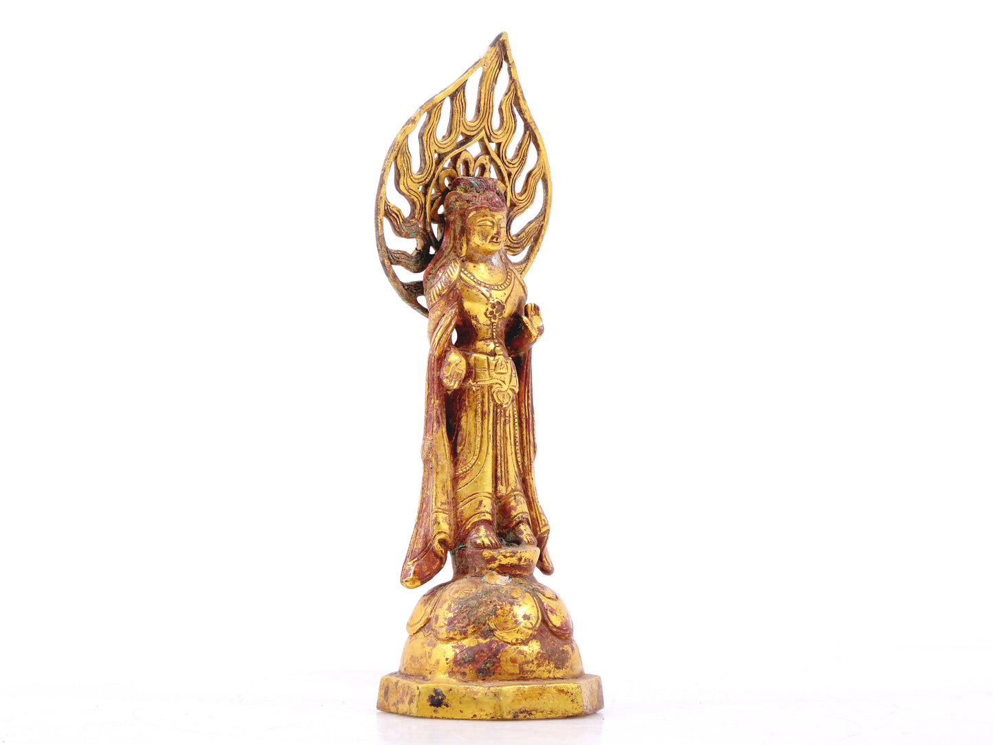 A sacred gilt bronze statue of Bodhisattva