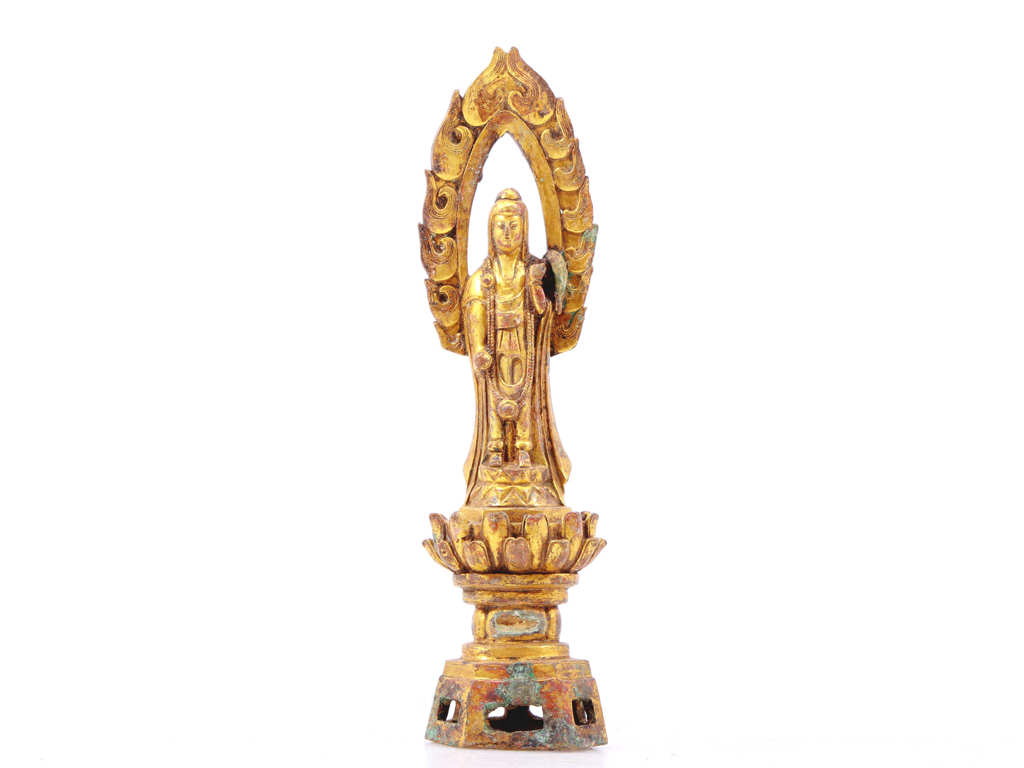 A sacred gilt bronze statue of Bodhisattva,