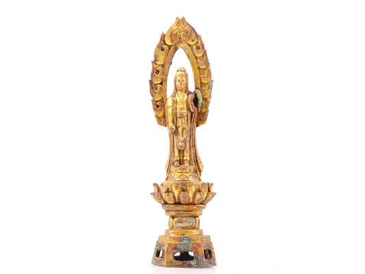 A sacred gilt bronze statue of Bodhisattva,