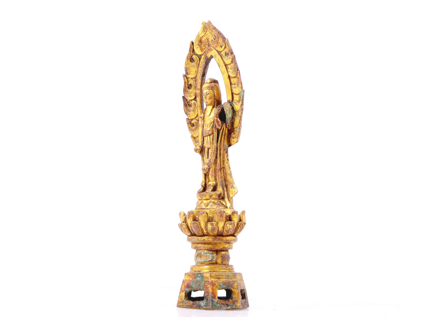 A sacred gilt bronze statue of Bodhisattva,