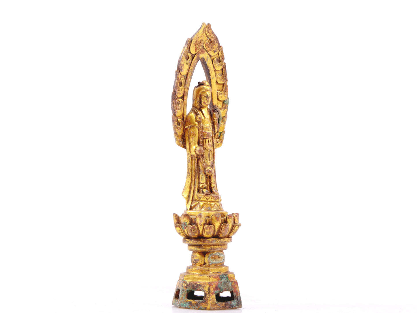 A sacred gilt bronze statue of Bodhisattva,