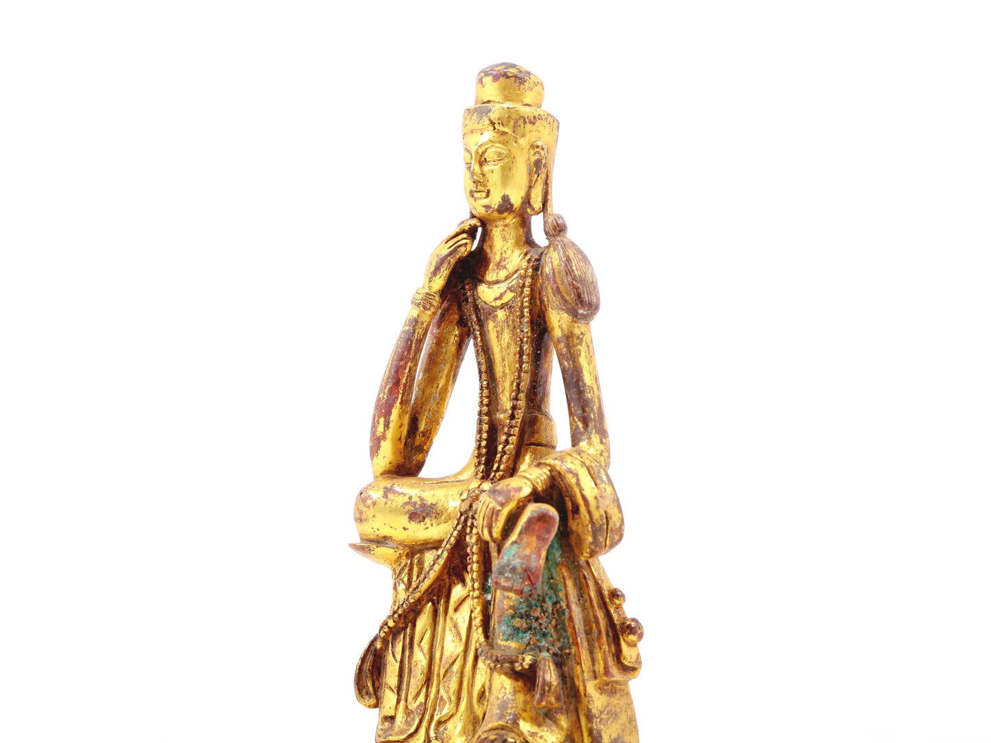 A sacred gilt bronze statue of Bodhisattva