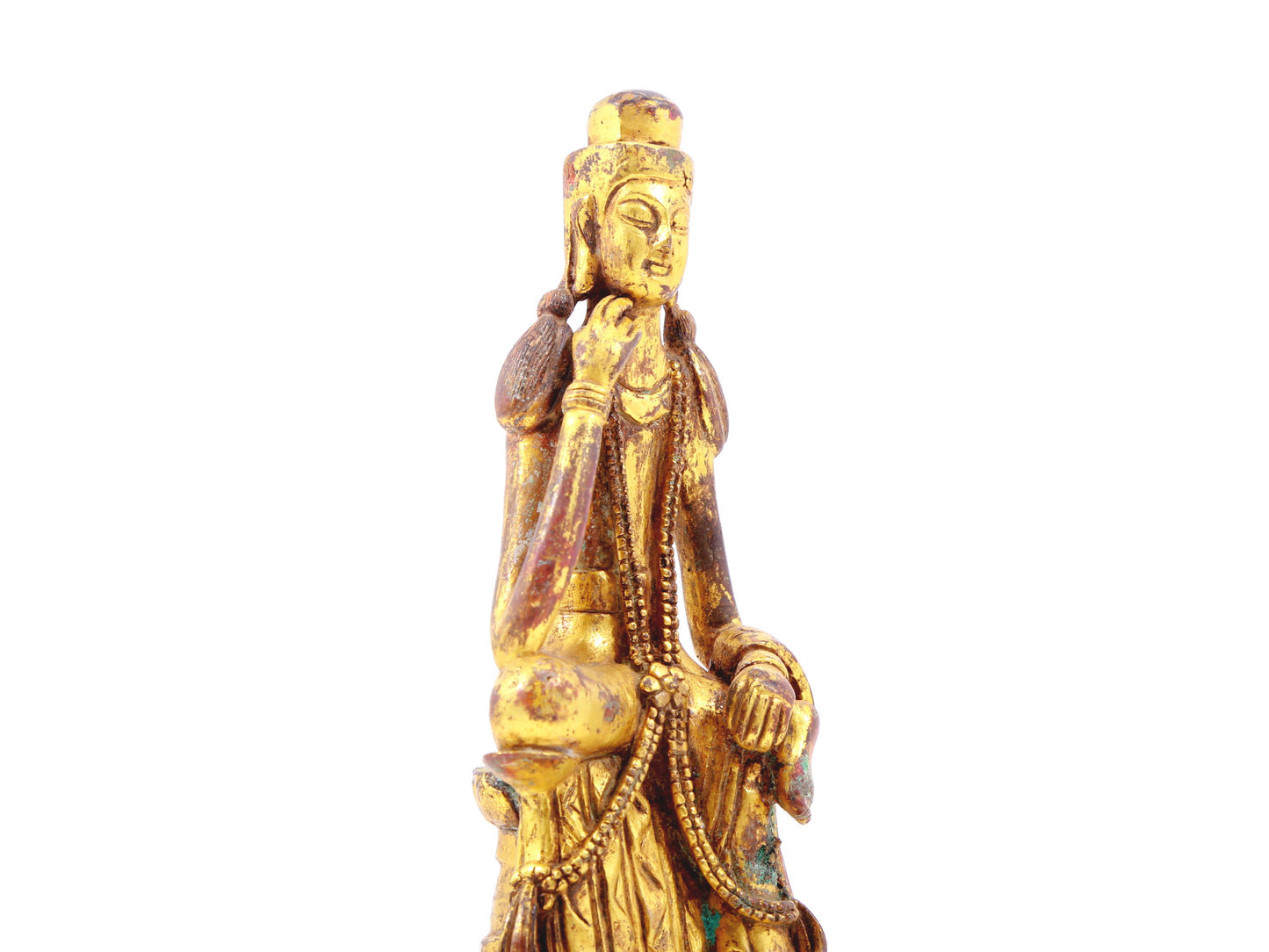 A sacred gilt bronze statue of Bodhisattva