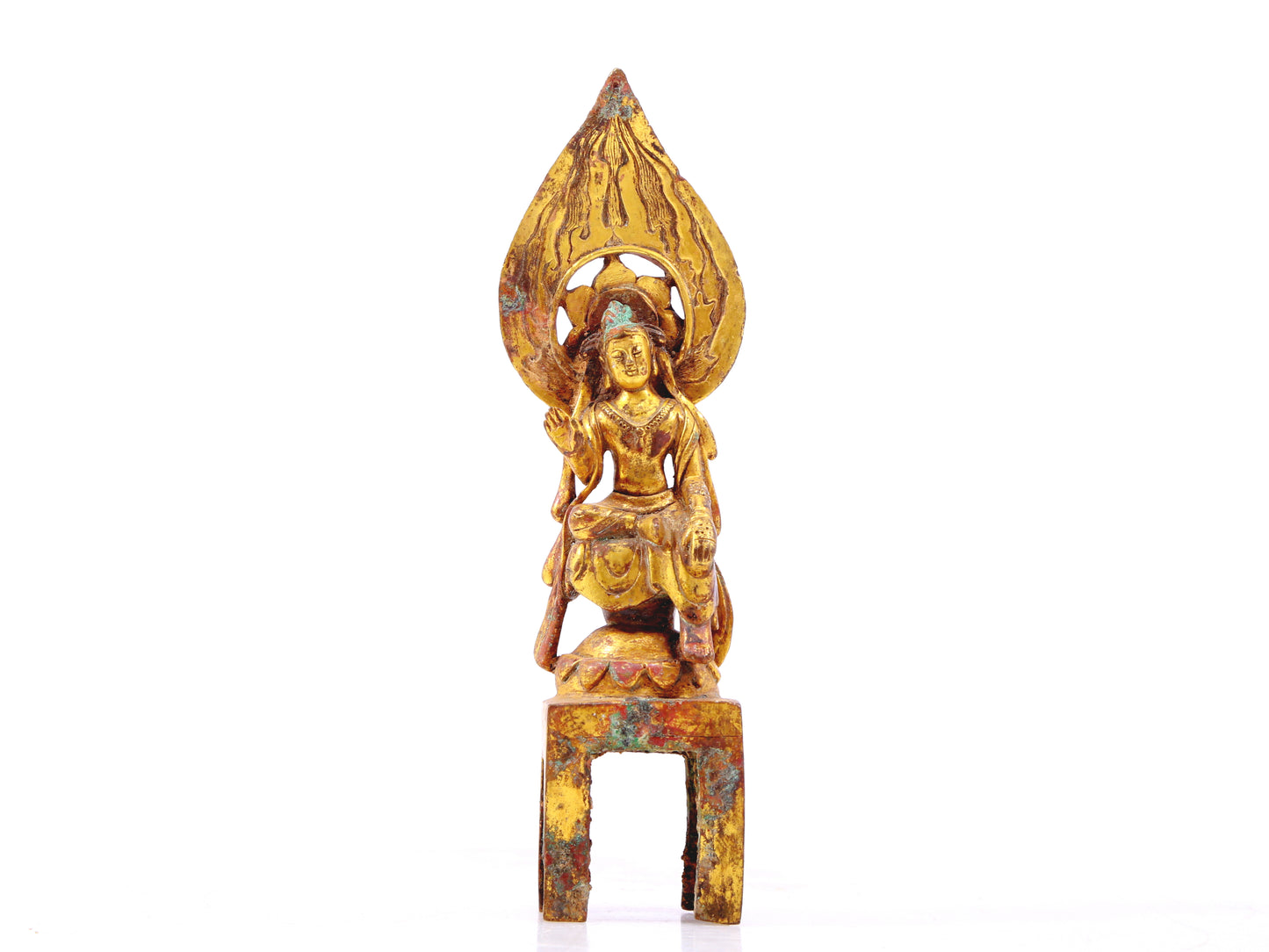 A sacred gilt bronze statue of Bodhisattva