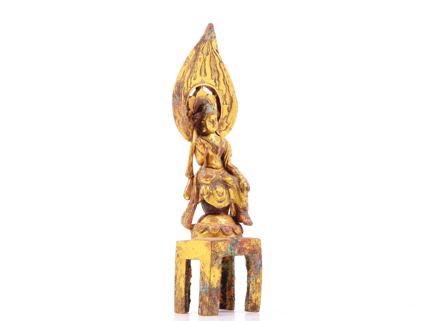 A sacred gilt bronze statue of Bodhisattva