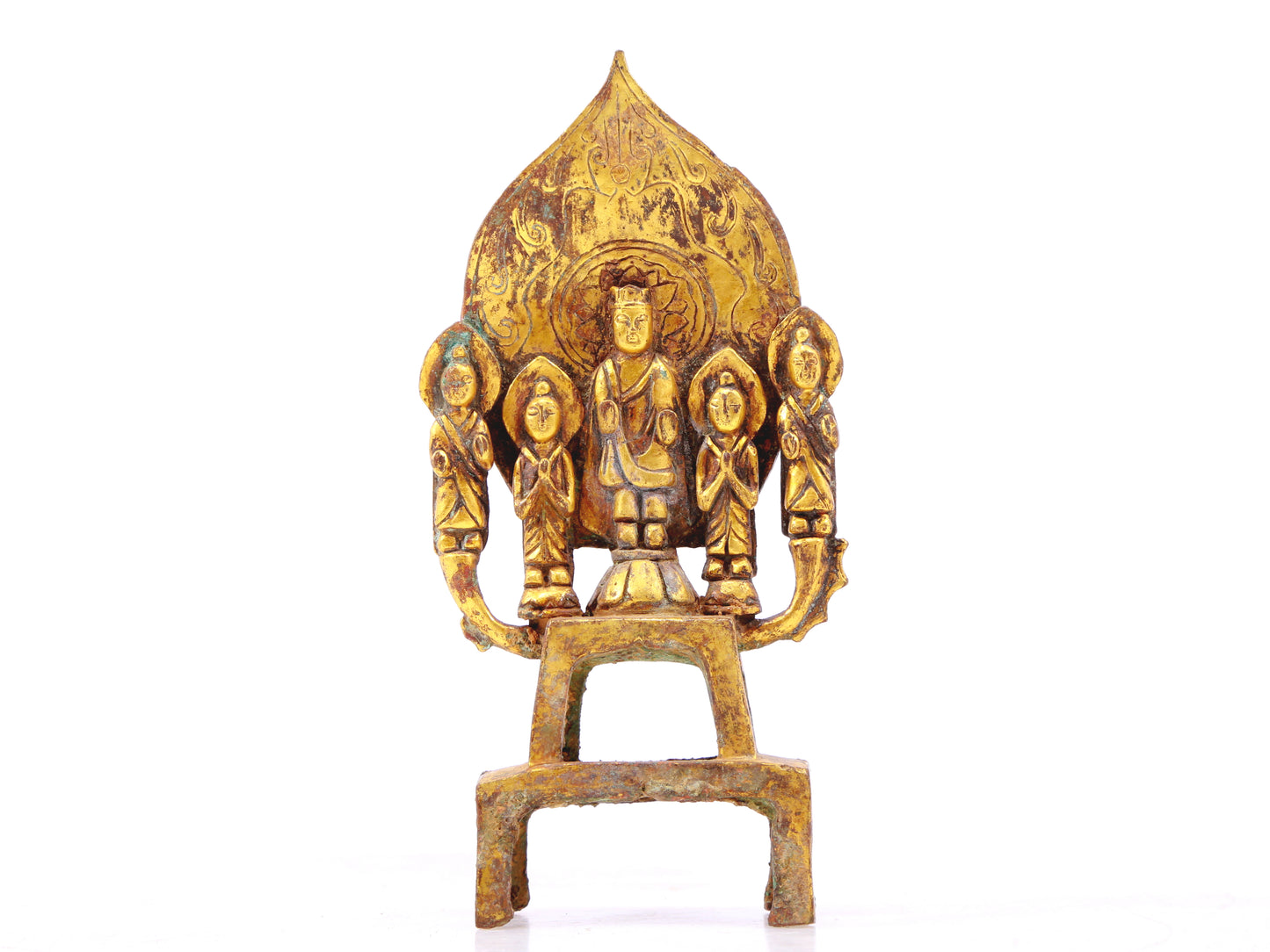 A sacred gilt bronze statue of Bodhisattva