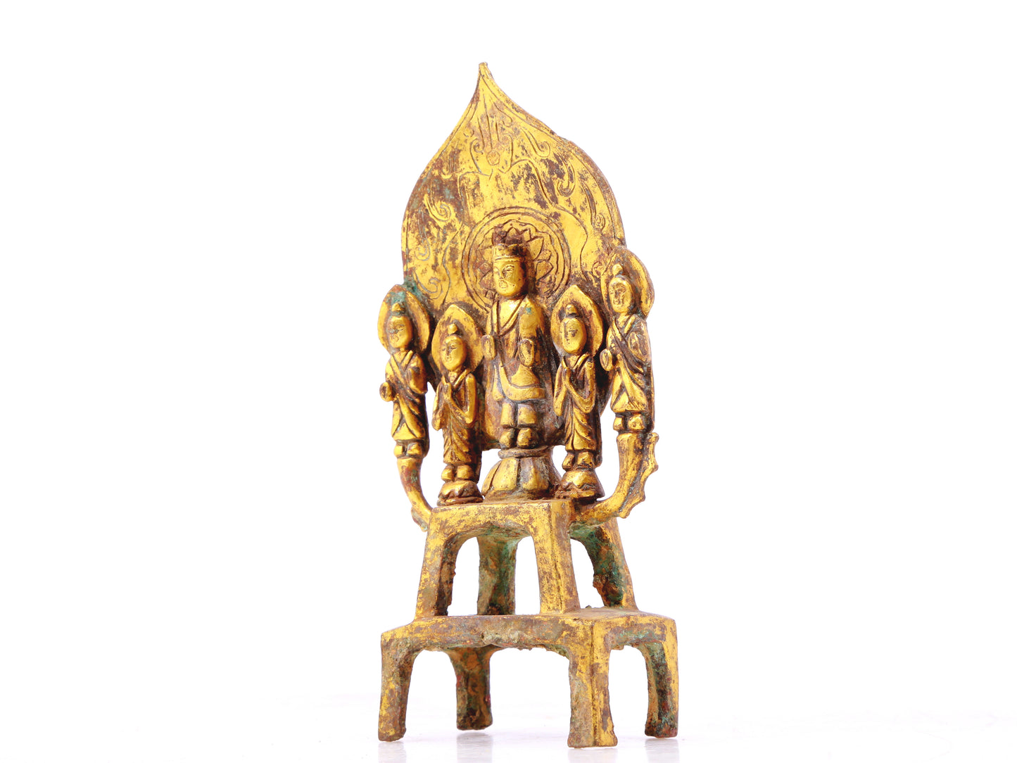 A sacred gilt bronze statue of Bodhisattva