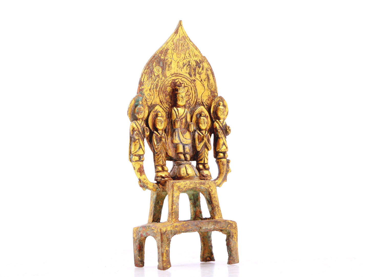 A sacred gilt bronze statue of Bodhisattva