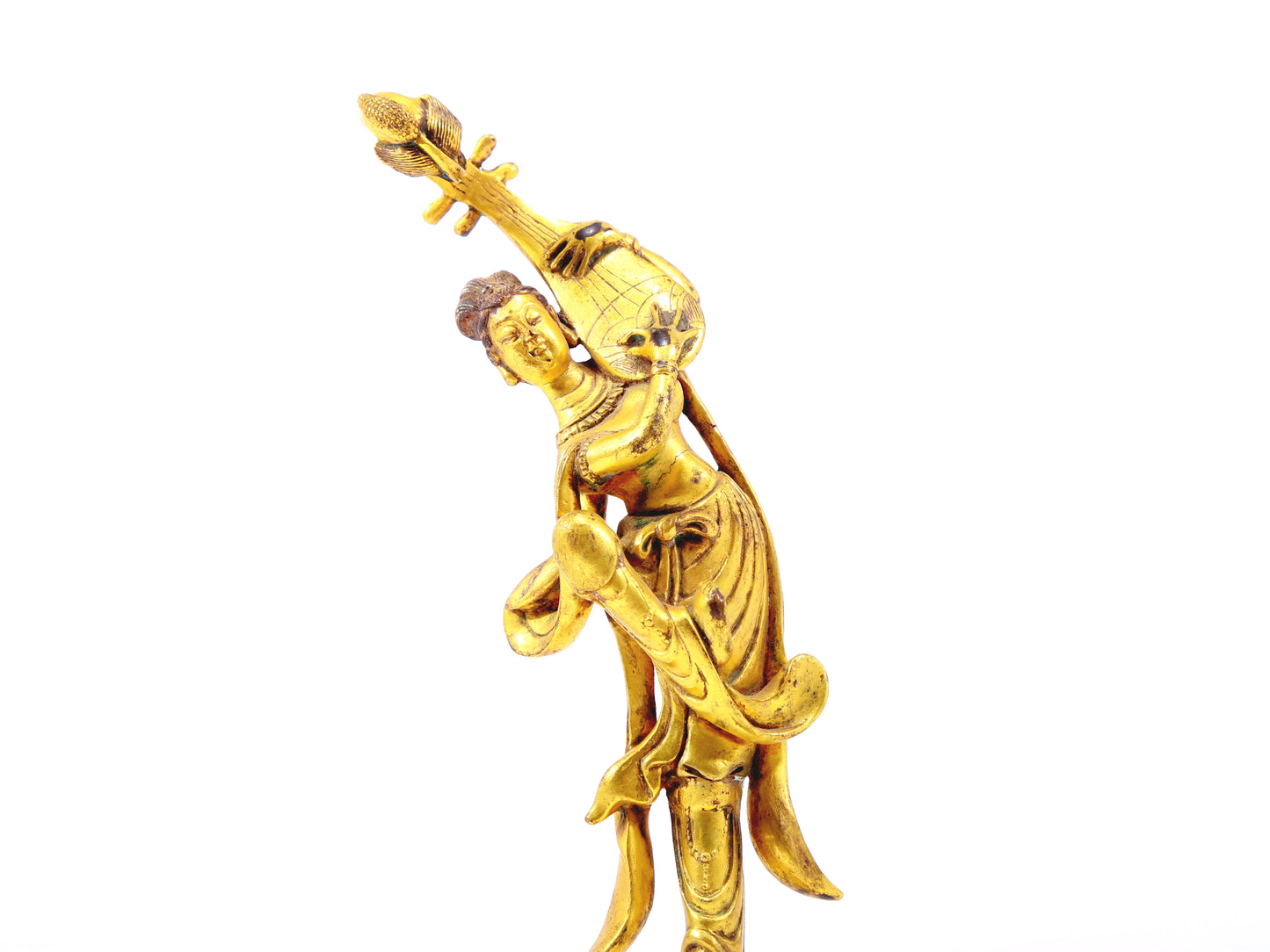 A sacred gilt bronze statue of Guanyin Guanyin