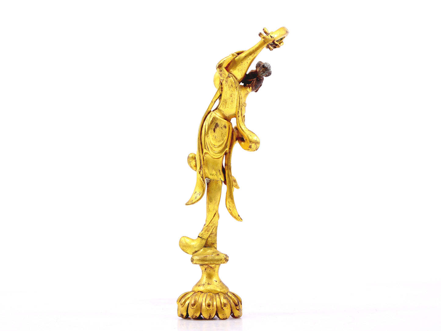 A sacred gilt bronze statue of Guanyin Guanyin