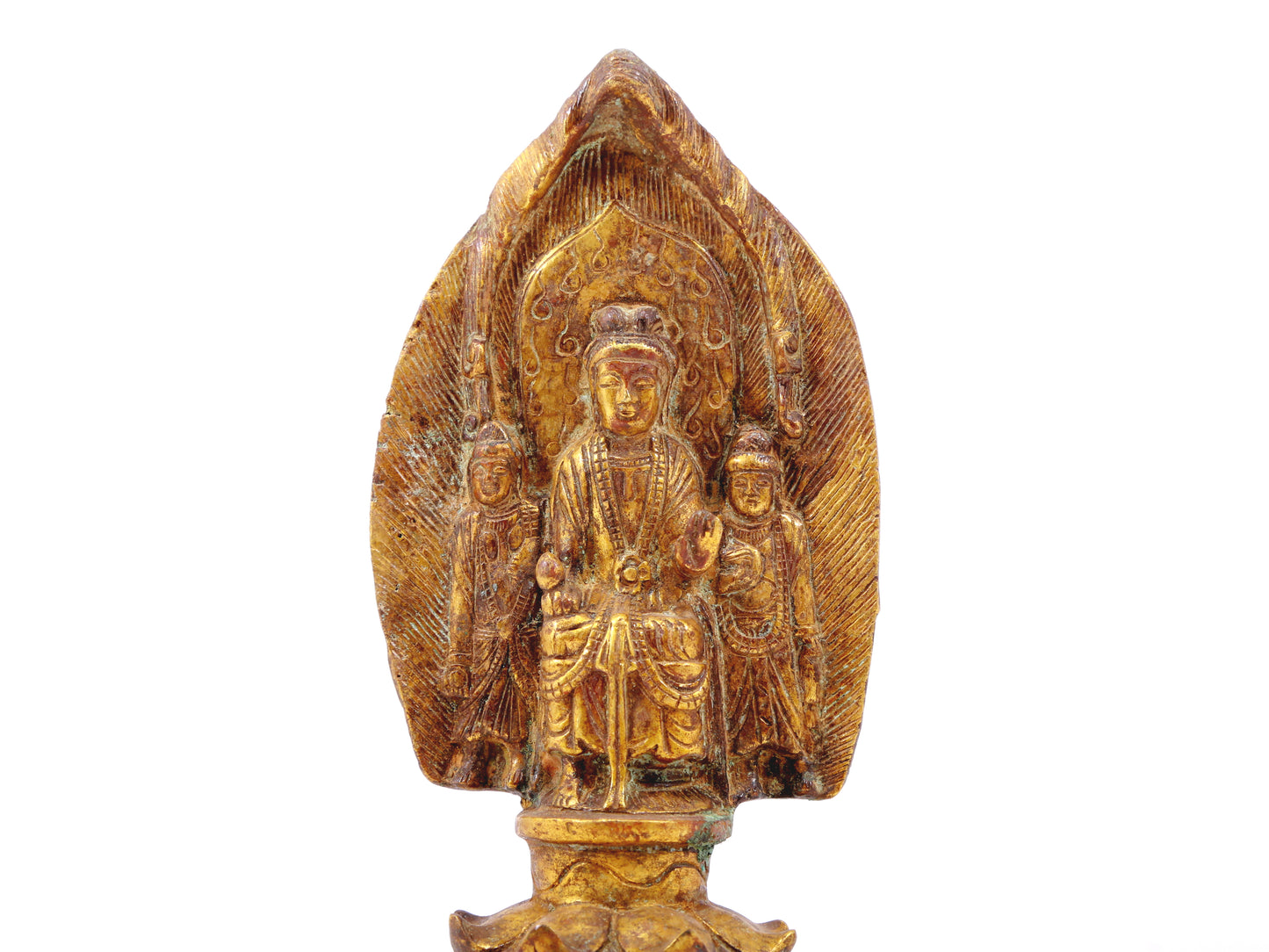 A sacred gilt bronze statue of Gautama Buddha