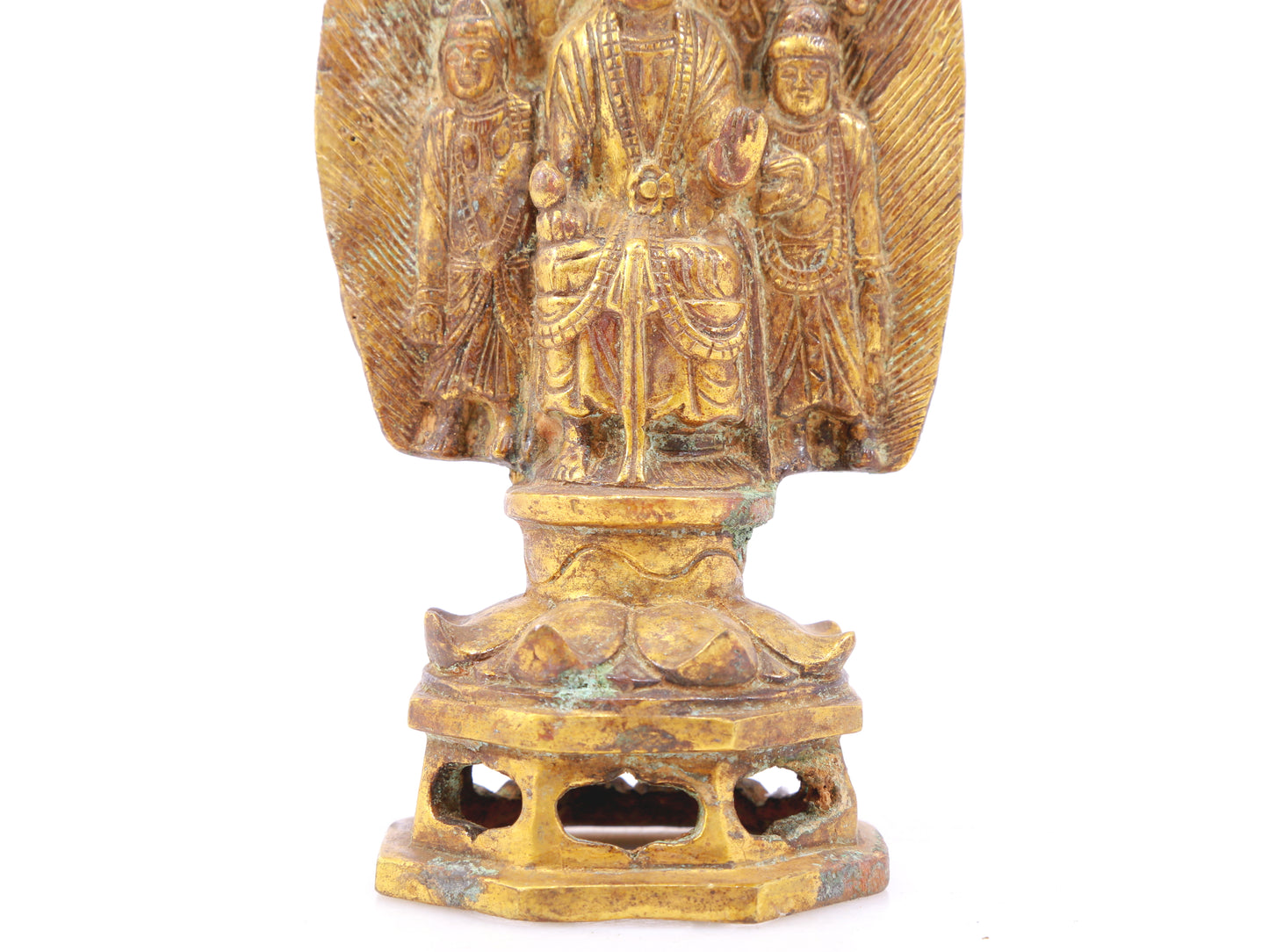 A sacred gilt bronze statue of Gautama Buddha