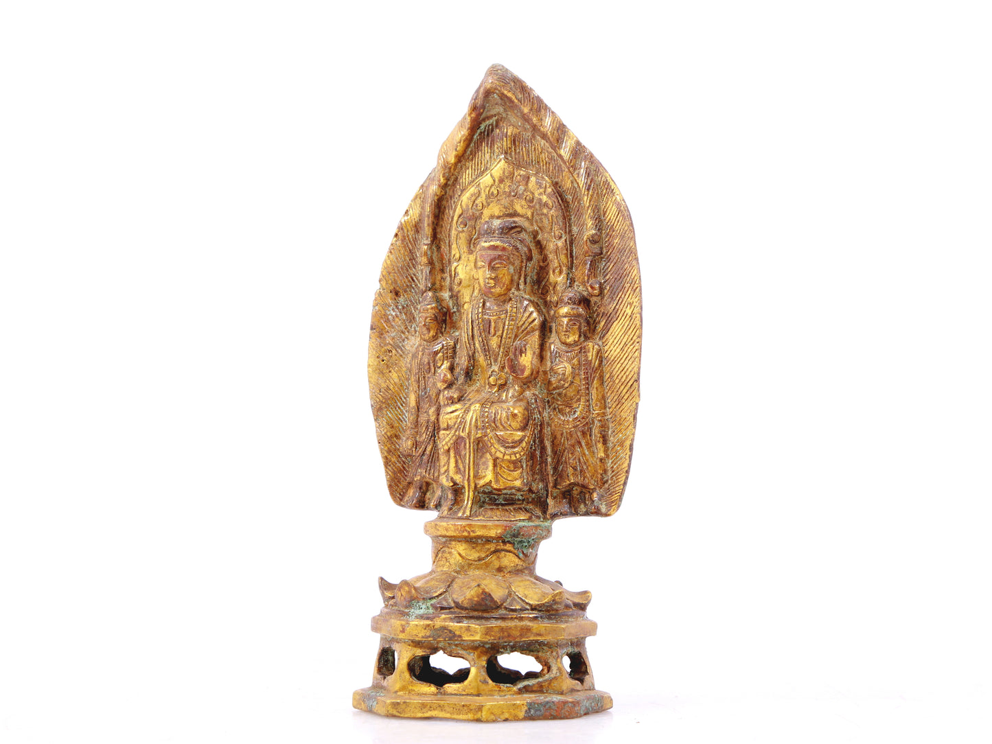 A sacred gilt bronze statue of Gautama Buddha