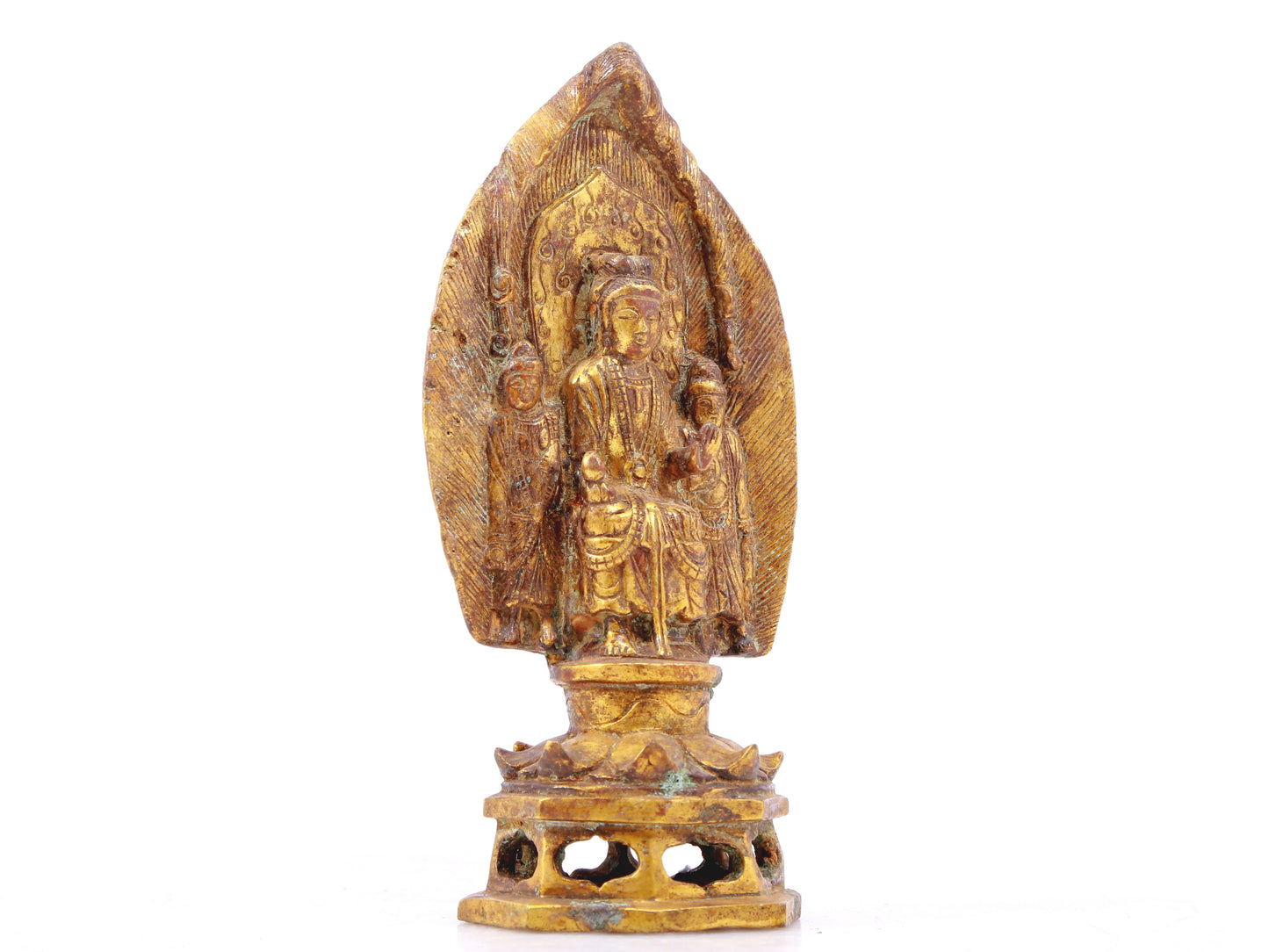 A sacred gilt bronze statue of Gautama Buddha