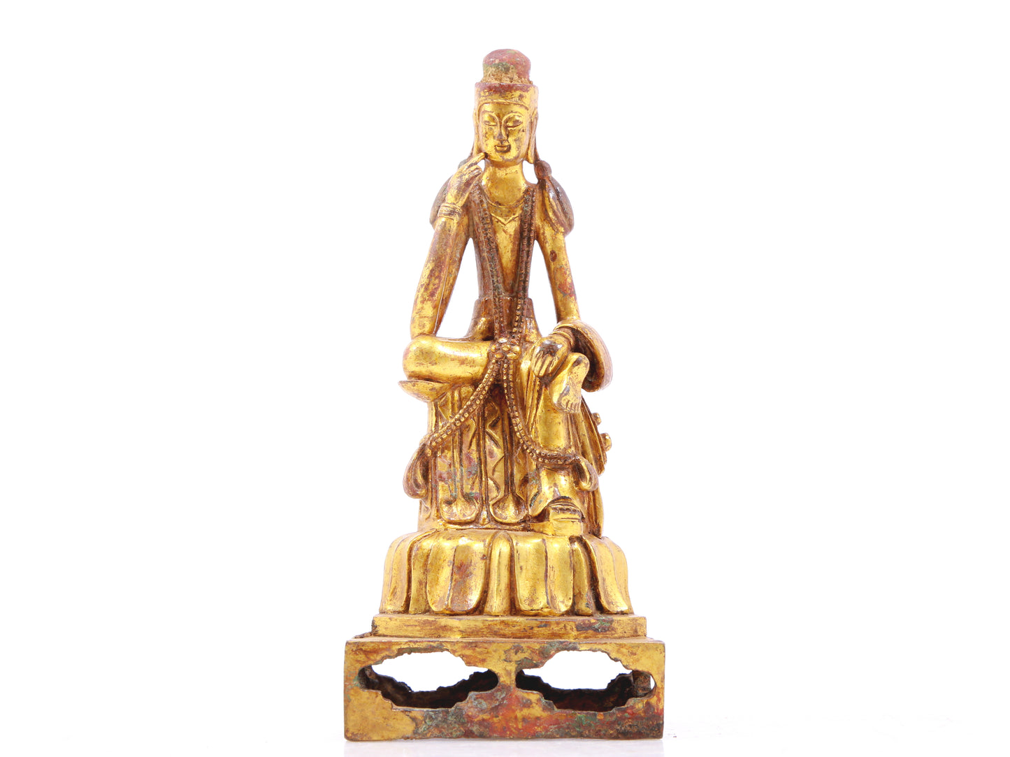 A sacred gilt bronze statue of Gautama Buddha