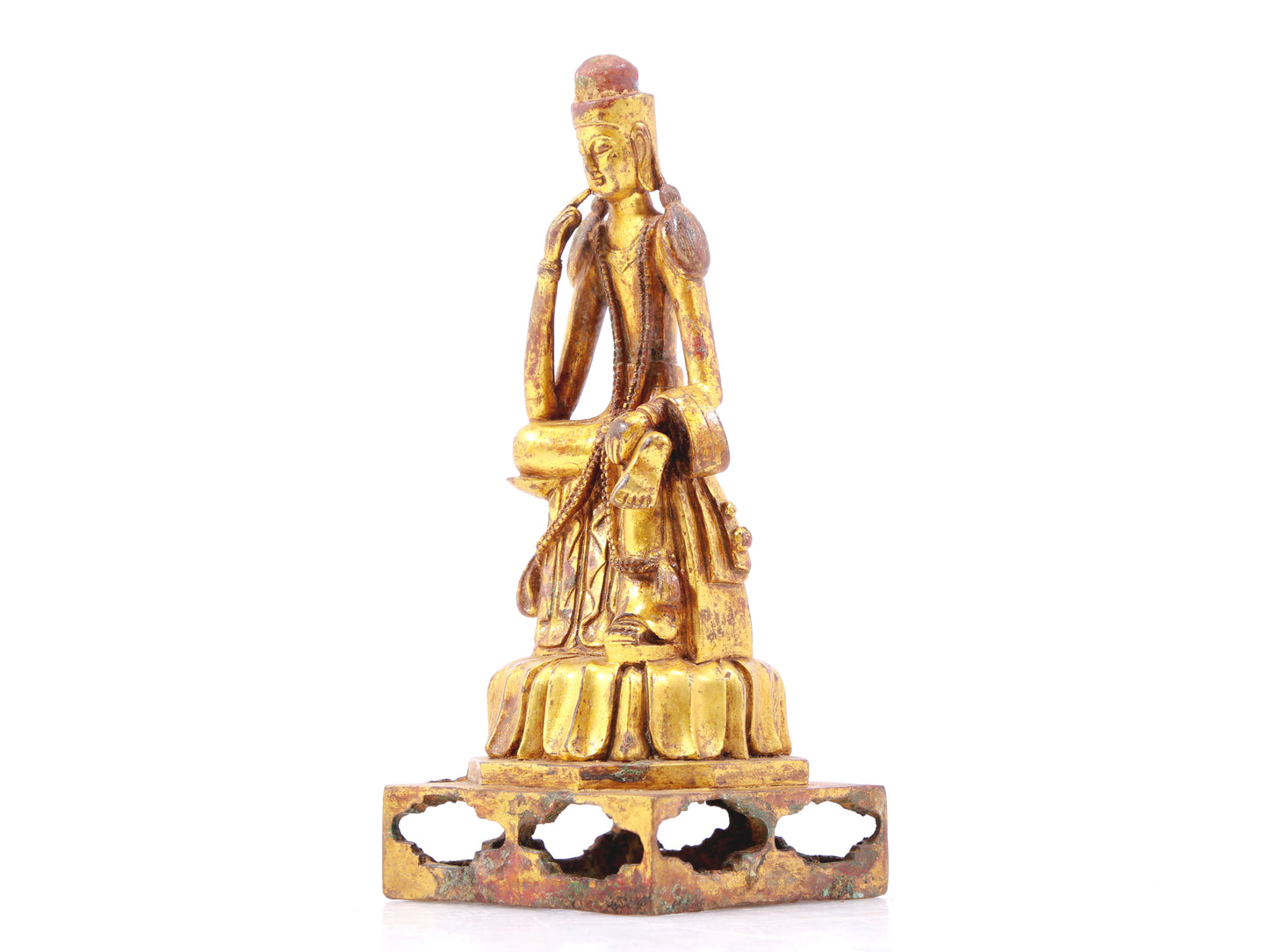 A sacred gilt bronze statue of Gautama Buddha