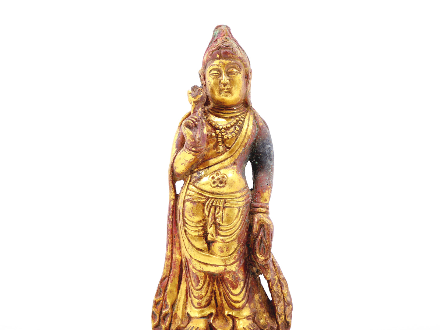 A sacred gilt bronze statue of Gautama Buddha