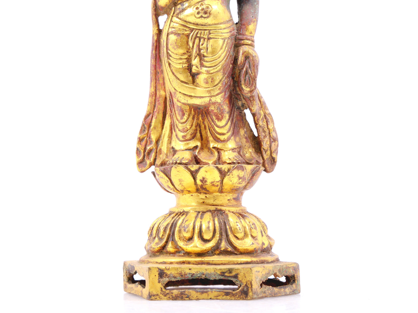 A sacred gilt bronze statue of Gautama Buddha