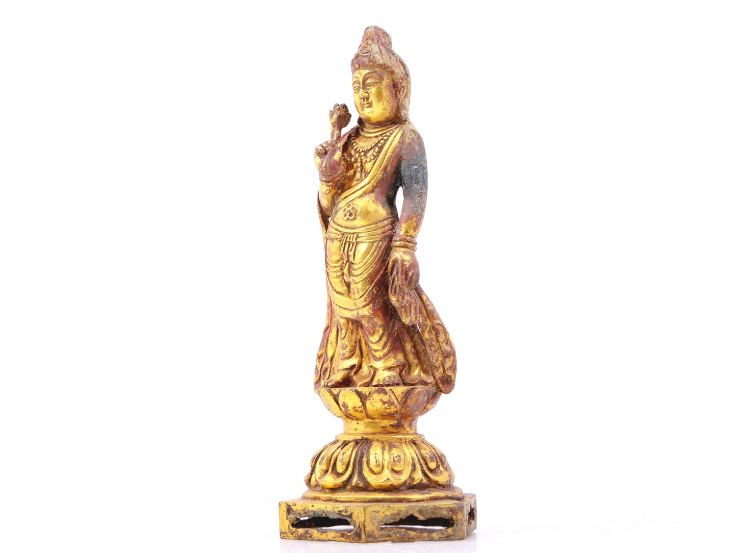 A sacred gilt bronze statue of Gautama Buddha