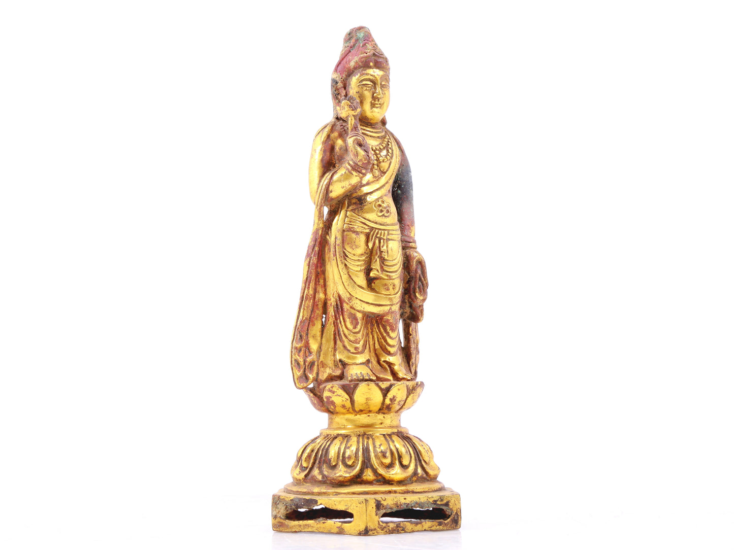 A sacred gilt bronze statue of Gautama Buddha