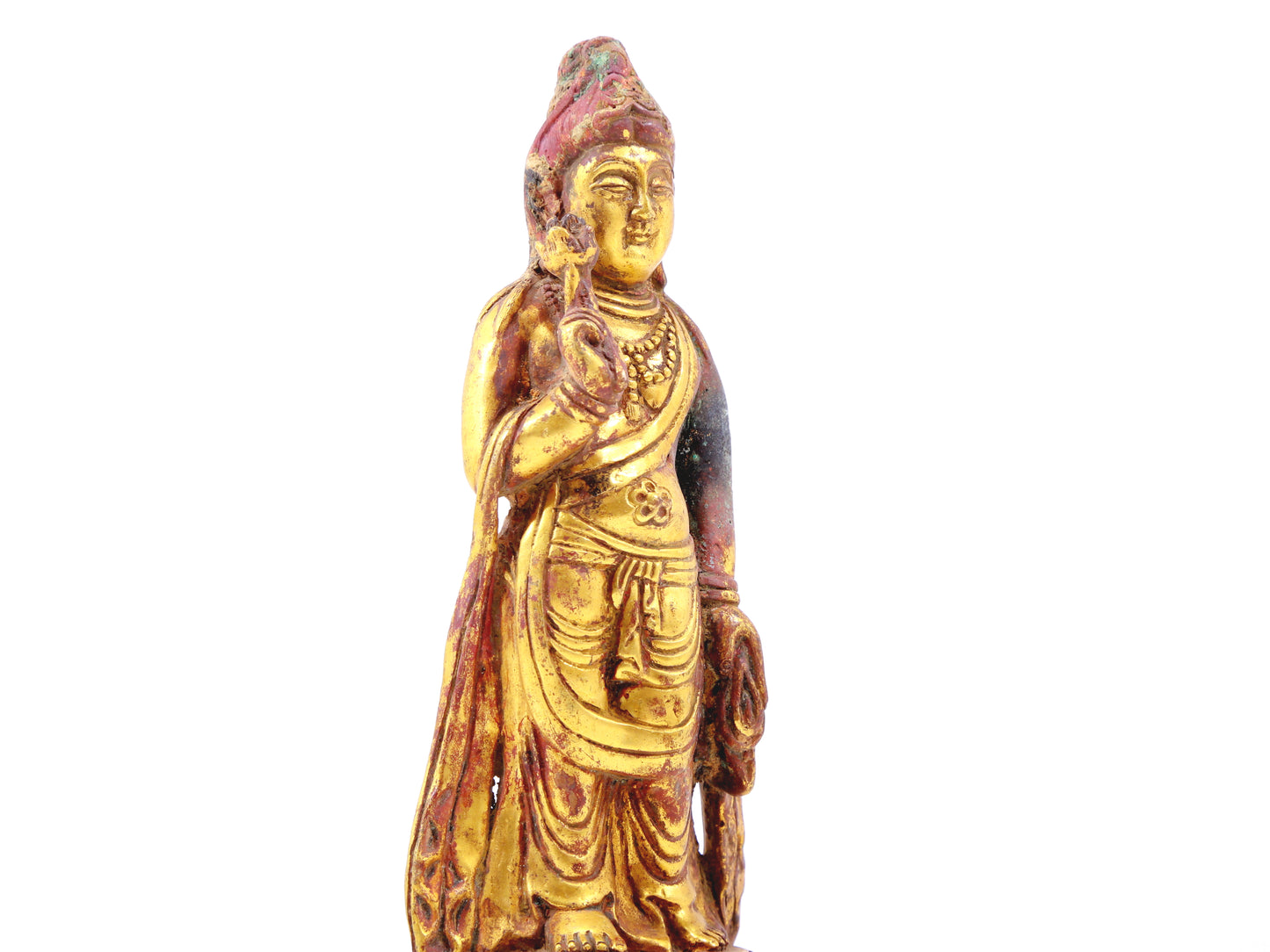 A sacred gilt bronze statue of Gautama Buddha