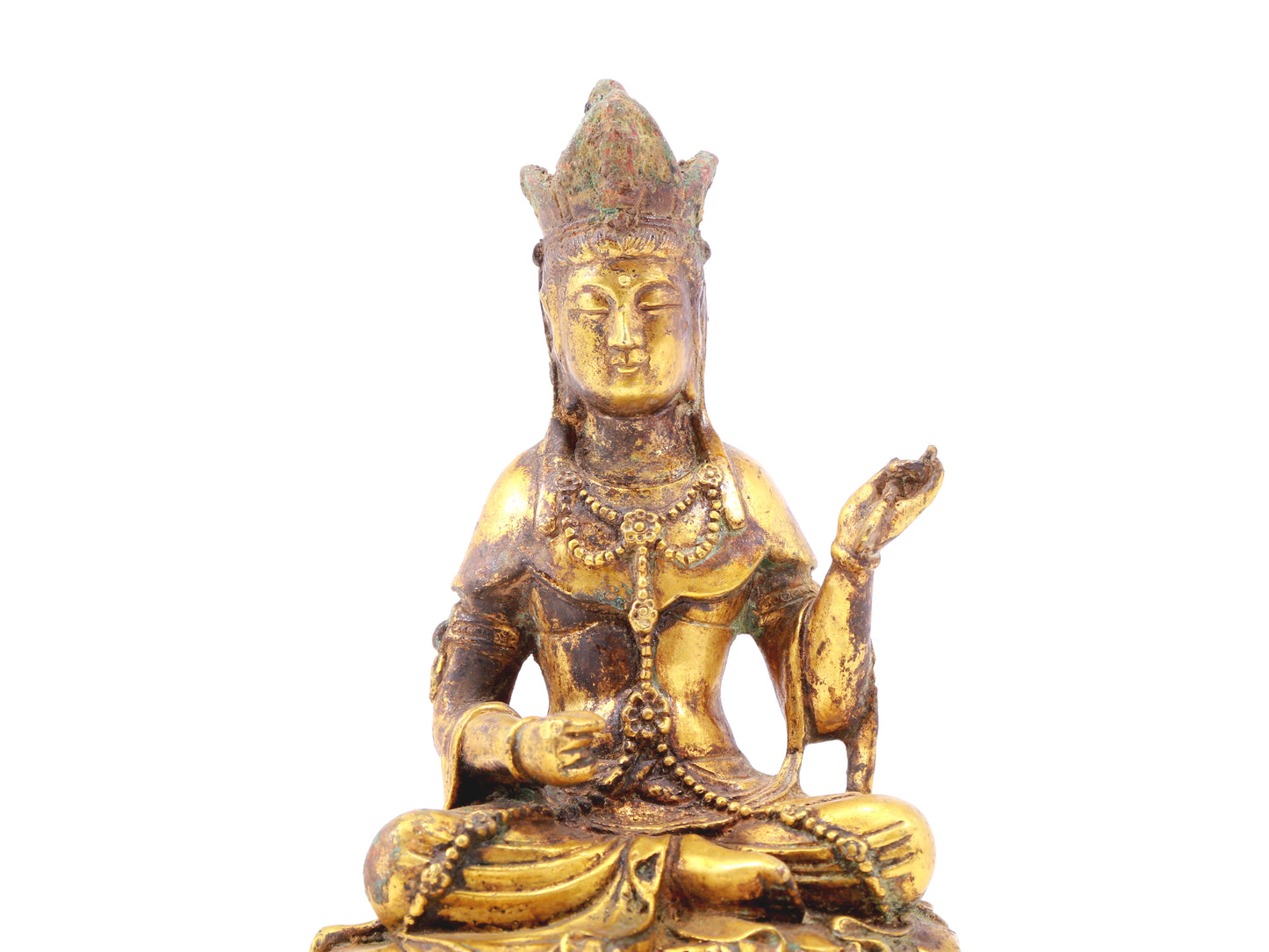 A sacred gilt bronze statue of Gautama Buddha