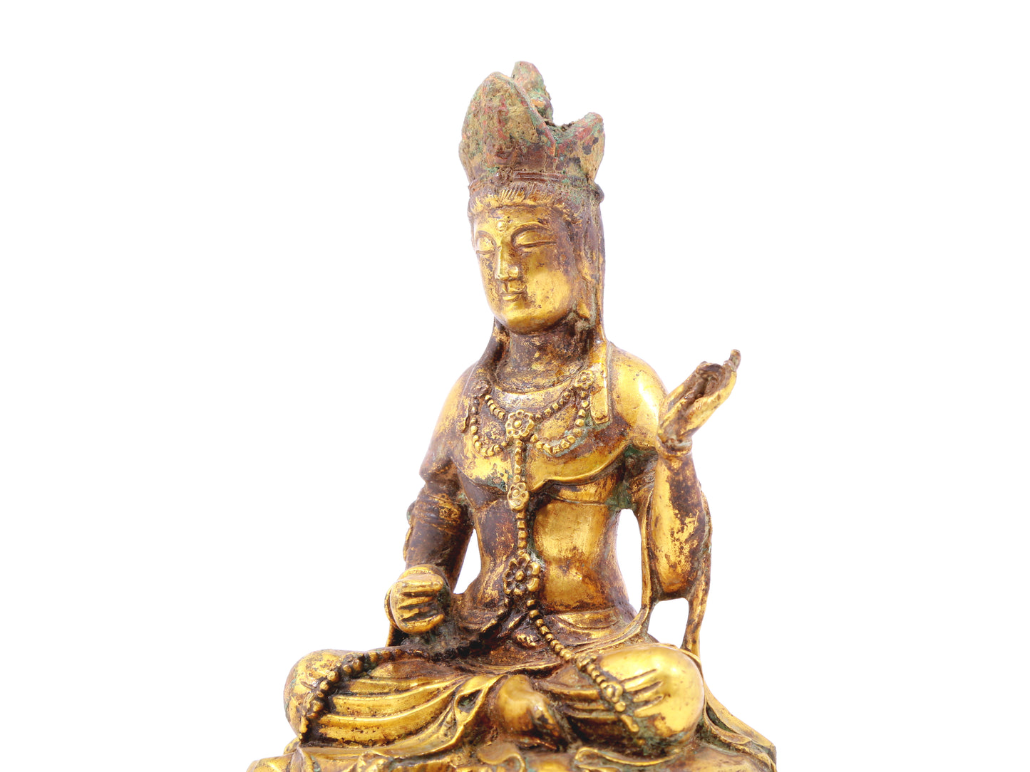 A sacred gilt bronze statue of Gautama Buddha