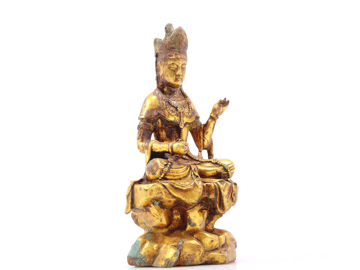 A sacred gilt bronze statue of Gautama Buddha