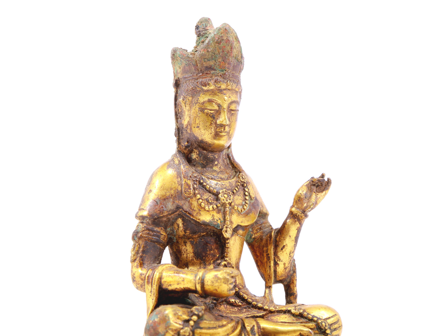 A sacred gilt bronze statue of Gautama Buddha