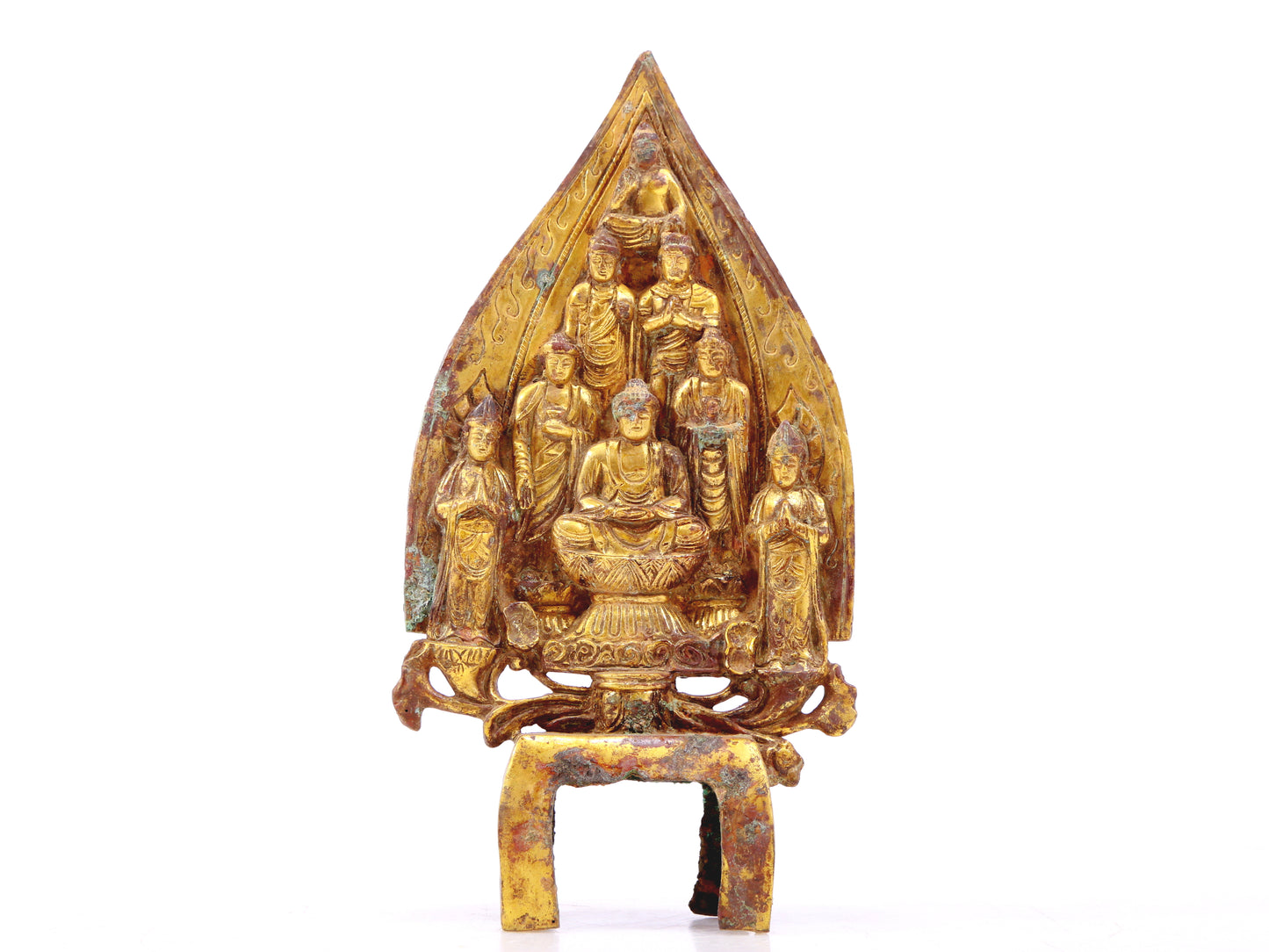 A sacred gilt bronze statue of Gautama Buddha