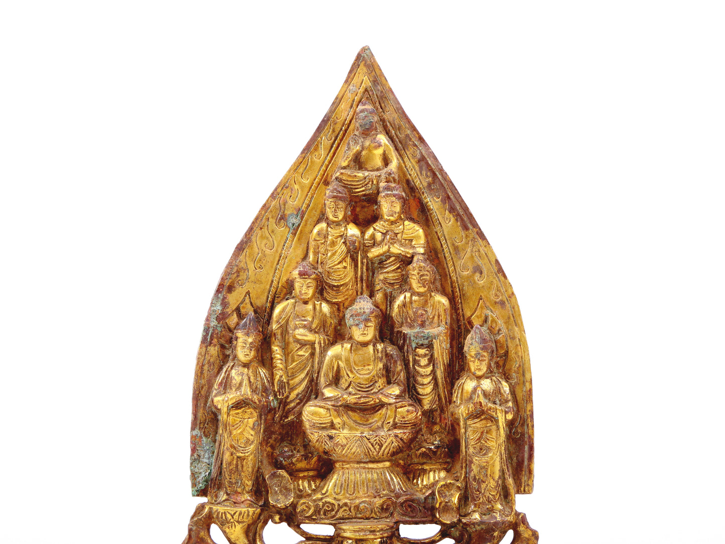 A sacred gilt bronze statue of Gautama Buddha