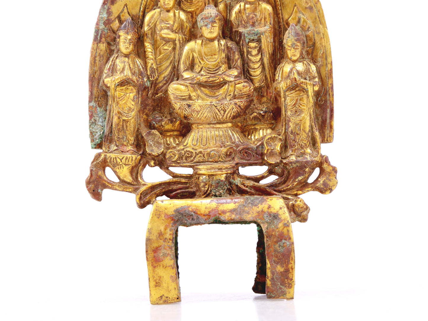 A sacred gilt bronze statue of Gautama Buddha