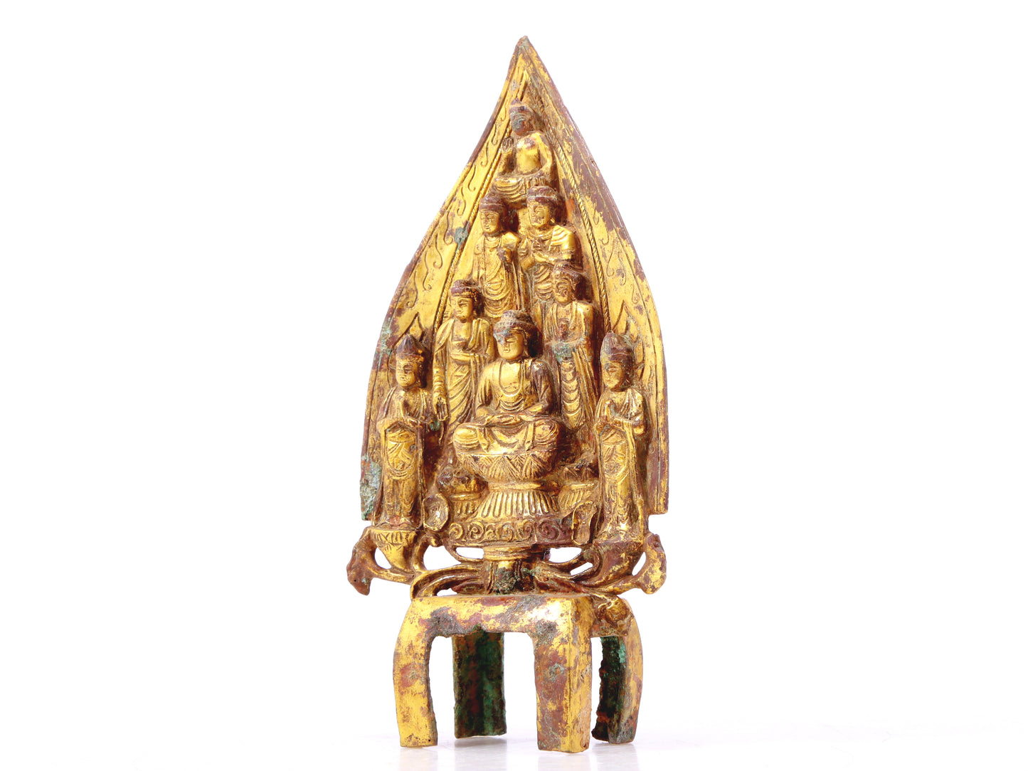 A sacred gilt bronze statue of Gautama Buddha