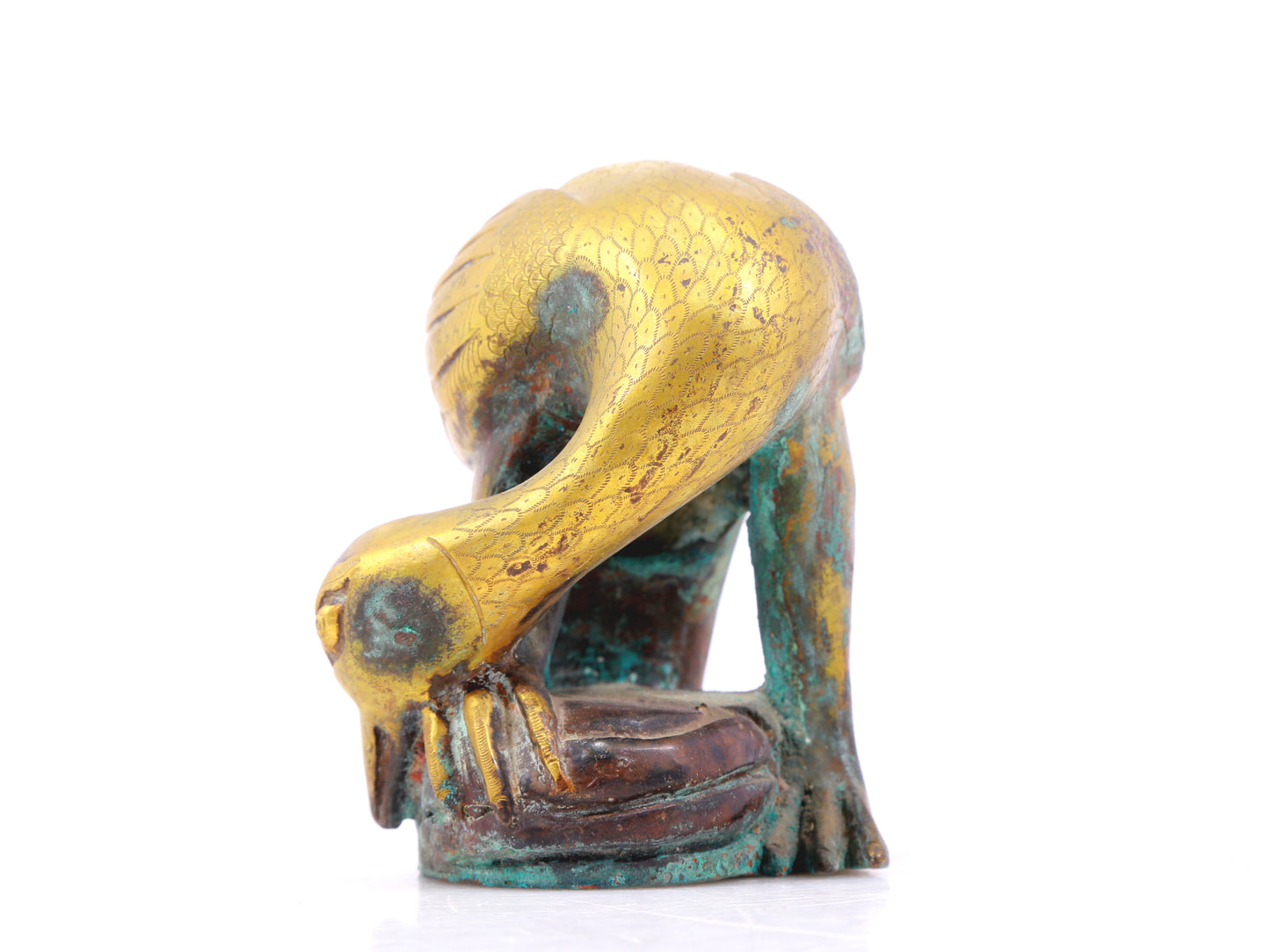 A gilt bronze bird ornament