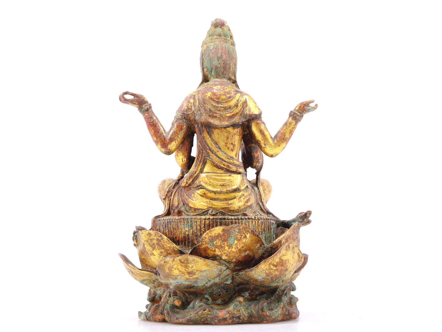 A sacred gilt bronze statue of Guanyin