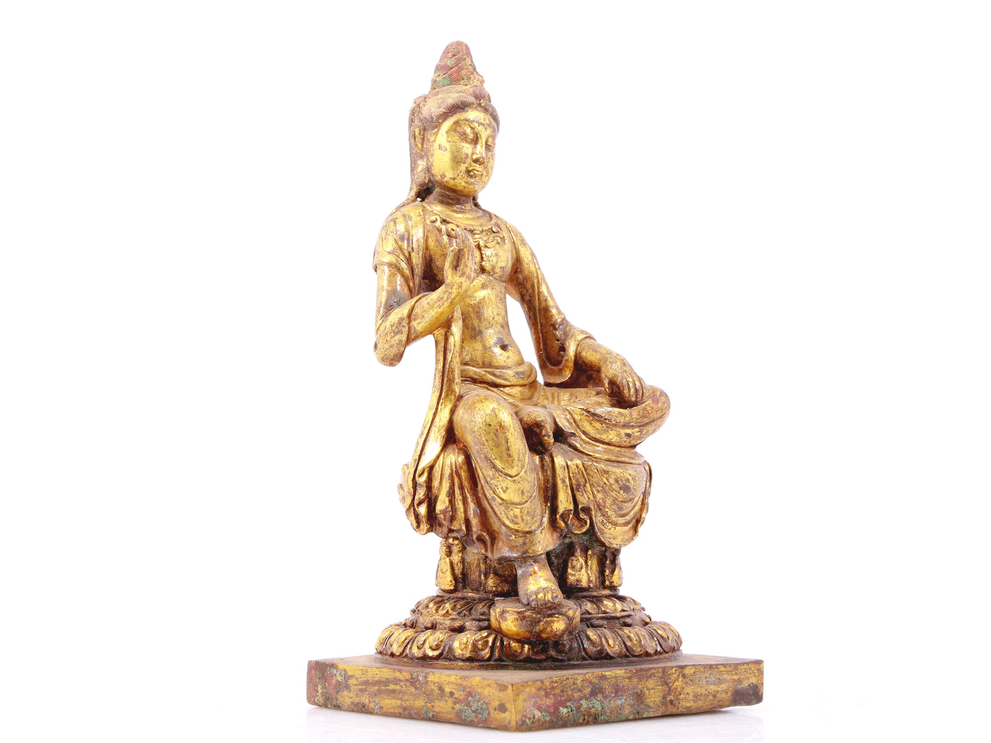 A sacred gilt bronze statue of Bodhisattva