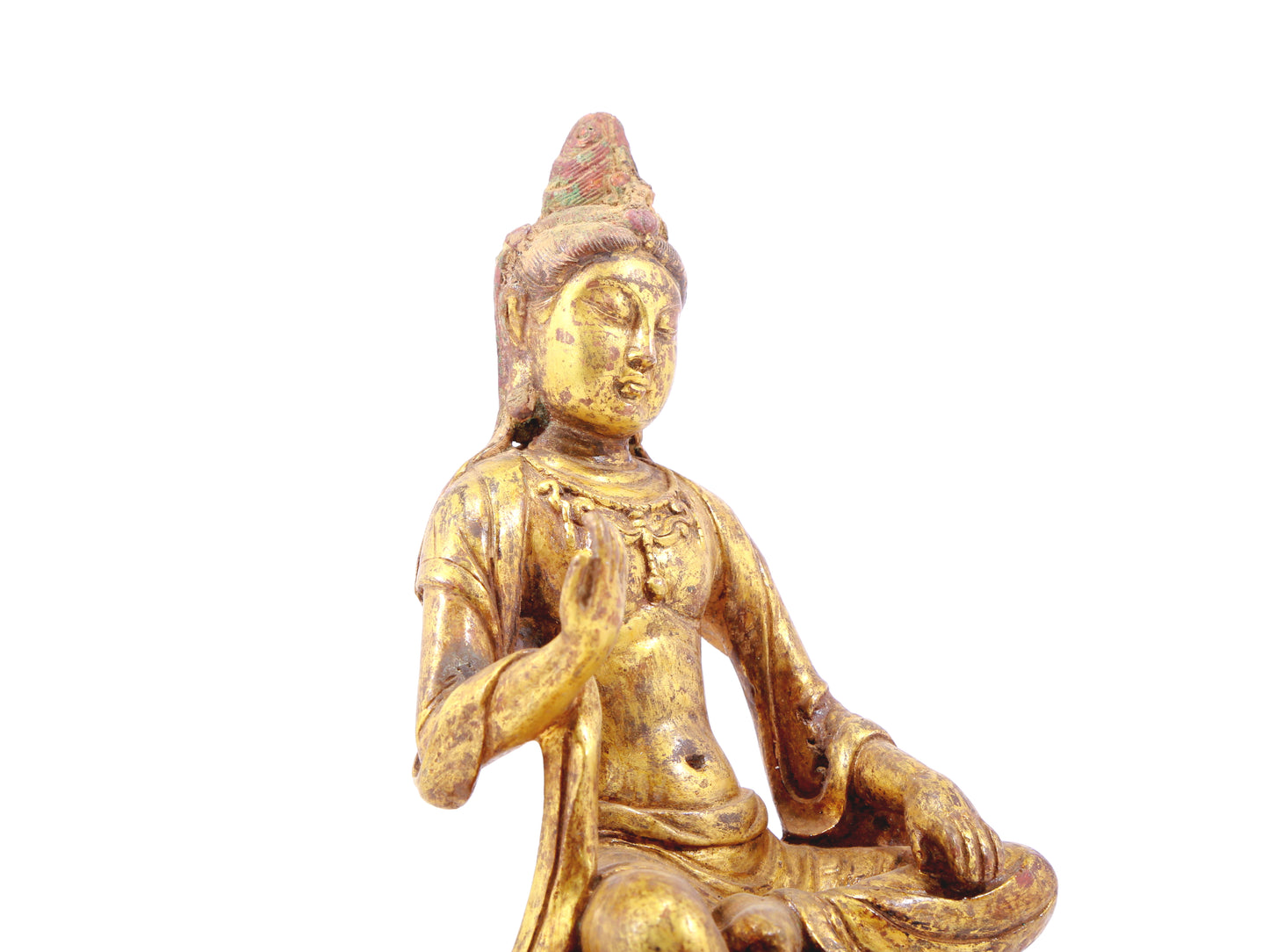 A sacred gilt bronze statue of Bodhisattva