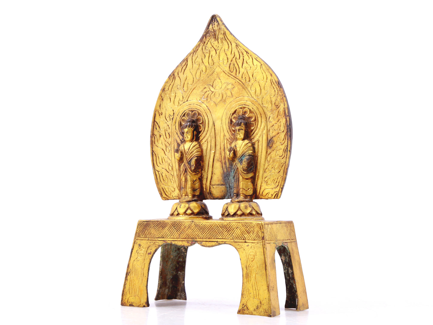 A sacred gilt bronze statue of Bodhisattva